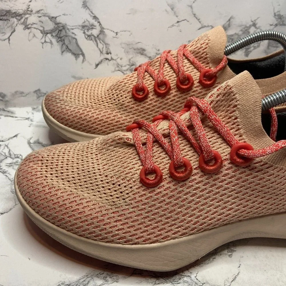 Allbirds Men 9.5 Tree Dasher Shoe Coral Pink Sneaker Lace Up Athletic Active Gym - Picture 4 of 9